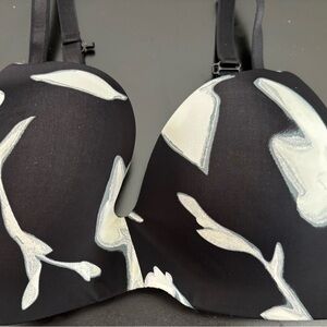 Auden Black and White Floral Bra